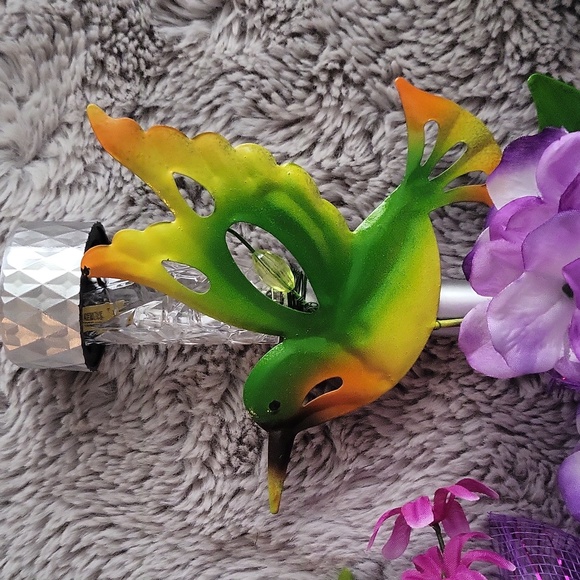 GREEN Blue Hummingbird Solar Lights Grave Markers Spring Summer Outdoor - Picture 10 of 17